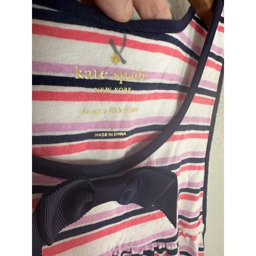 kate spade Tank Top Stripe Pink Purple White Bow Girly Feminine Summer Swing